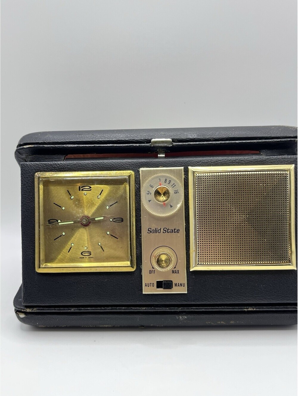 Vintage Travel Alarm AM/FM Transistor radio with Personal nameplate on case